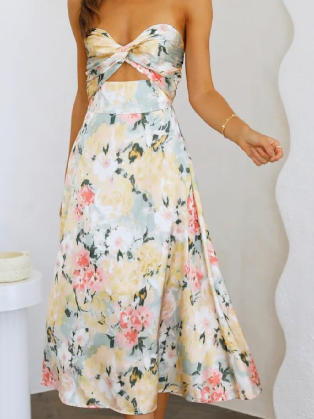 Midi Silky Floral Dress